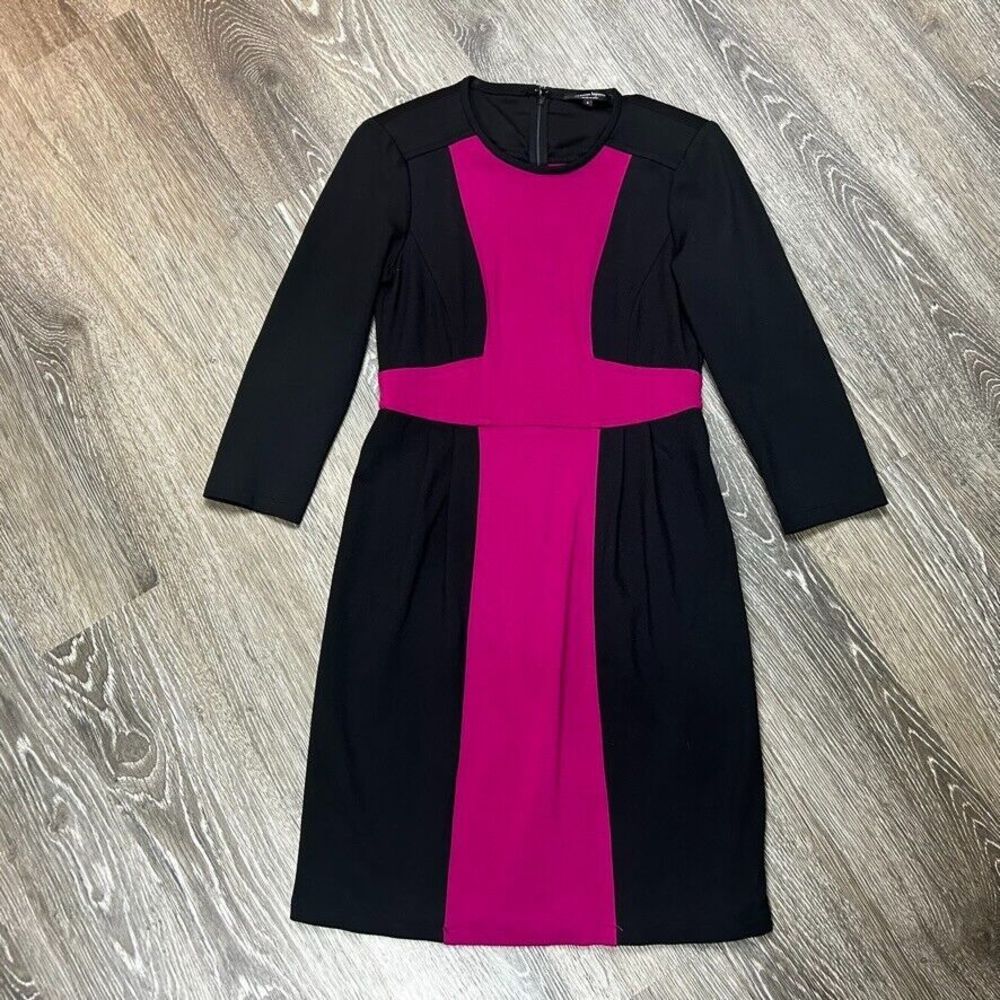 Nanette Lepore Black Pink Color Block Career Wear Business Dress Size 6
